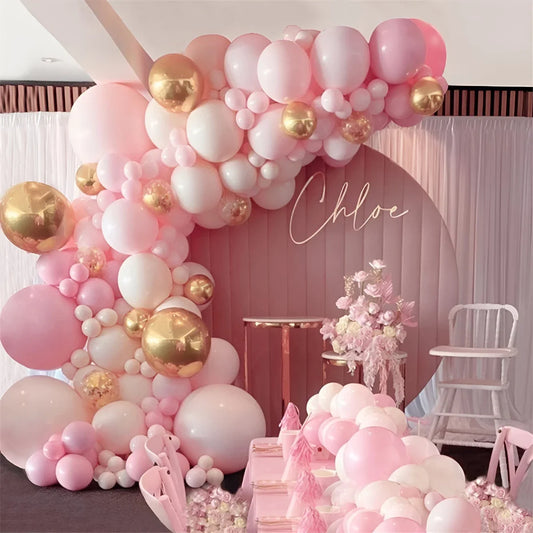 Gold & Pink Balloon Arch Kit – Wedding & Birthday Decor