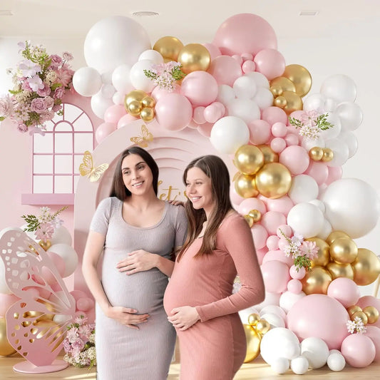 107pcs Pink White Gold Balloon Arch Kit – Party & Wedding Decor
